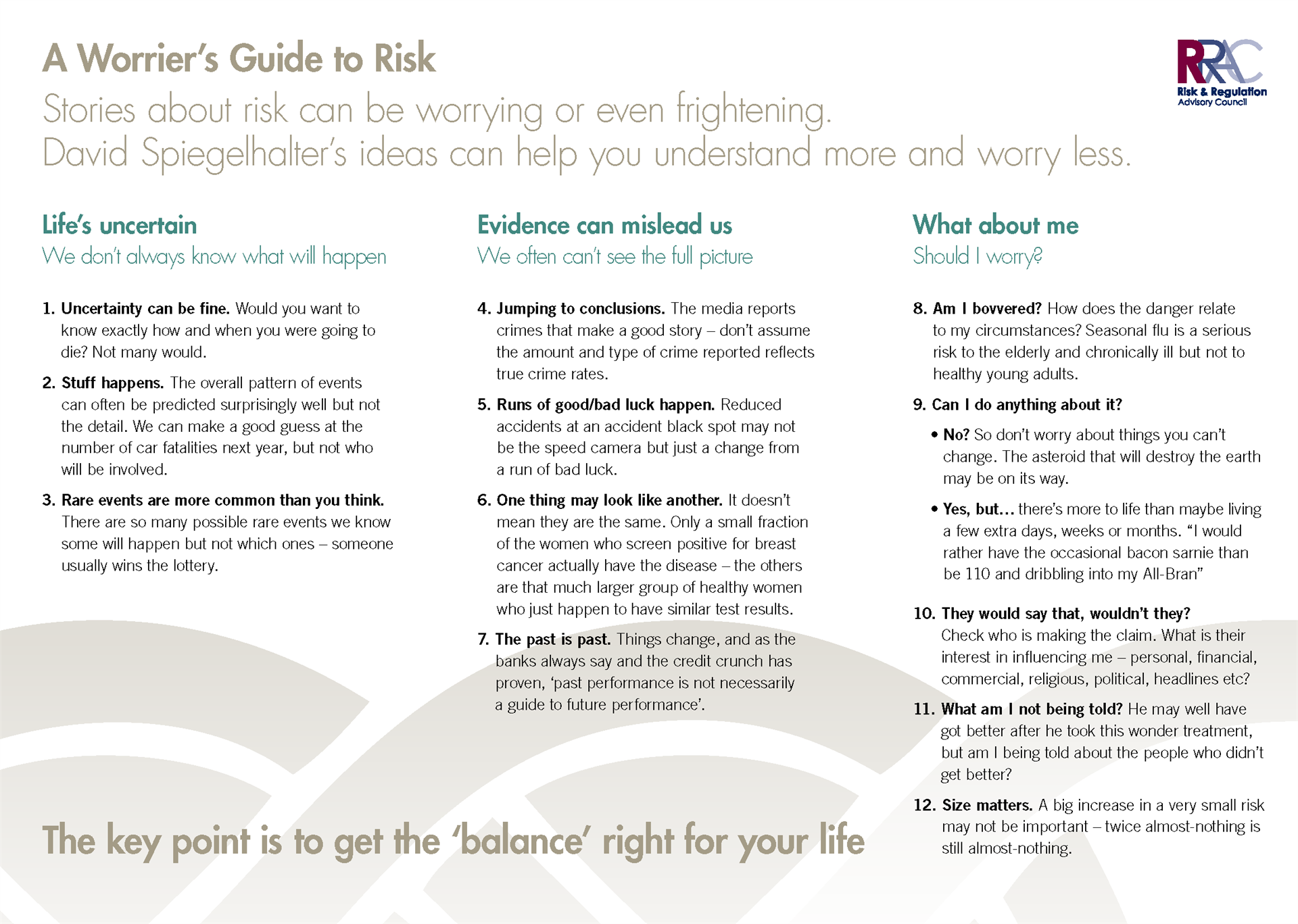 A Worrier's Guide to Risk | David Spiegelhalter